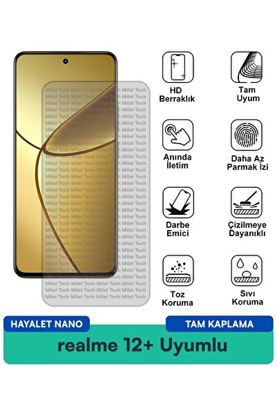 Milat Tech فيلم حماية الشاشة ريلمي 12+ هايلايت نانو مقاوم للخدوش والصدمات