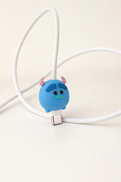Minia Blue Monster Figure Cable End Accessory Type-C Cable Compatible