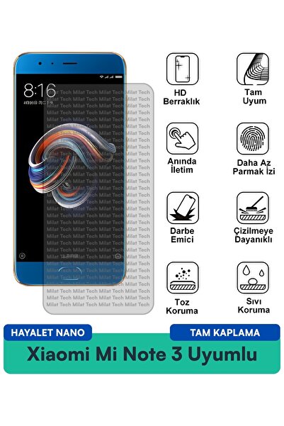 Milat Tech Xiaomi Mi Note 3 Hayalet Nano طبقة حماية للشاشة مضادة للخدش ومضادة...