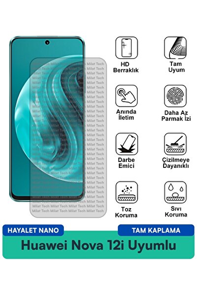 Milat Tech فيلم حماية الشاشة هواوي نوفا 12i هايلايت نانو مقاوم للخدوش والصدمات