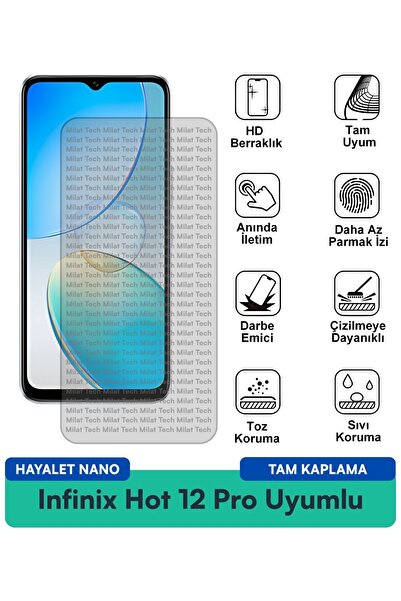 Milat Tech فيلم حماية الشاشة إنفينيكس هوت 12 برو هايت نانو مقاوم للخدوش والصدمات