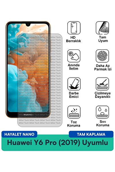 Milat Tech هواوي Y6 برو (2019) فيلم حماية شاشة هايلايت نانو مقاوم للبقع وحساس...