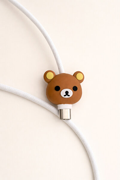 Minia ملحق طرف الكابل على شكل دمية دب متوافق مع كابل من النوع C