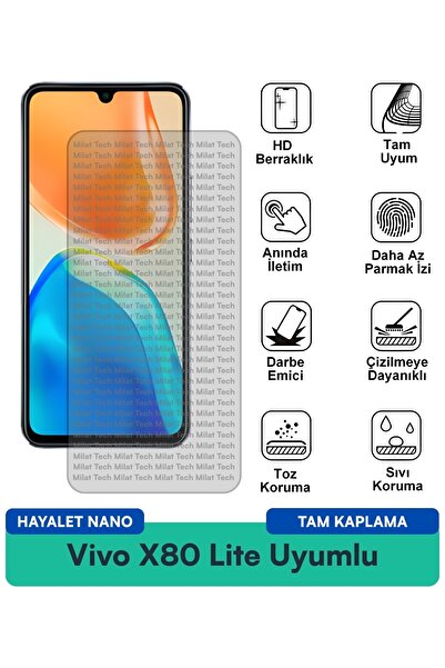 Milat Tech فيلم حماية الشاشة Vivo X80 Lite Ghost Nano طويل الأمد وسهل التركيب