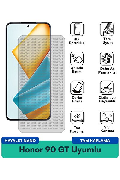 Milat Tech Honor 90 GT Hayalet Nano طبقة حماية للشاشة ممتصة للصدمات ومقاومة ل...