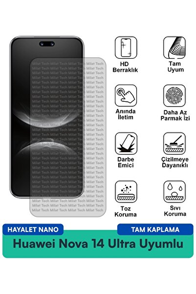 Milat Tech فيلم حماية الشاشة هواوي نوفا 14 الترا هايلايت نانو مقاوم للخدوش وا...