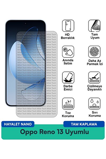 Milat Tech طبقة حماية شاشة نانو جوست لهاتف أوبو رينو 13، متينة ومرنة ورقيقة