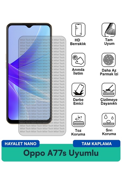 Milat Tech طبقة حماية للشاشة من هايلايت نانو لهاتف اوبو A77s، سهلة التطبيق وم...