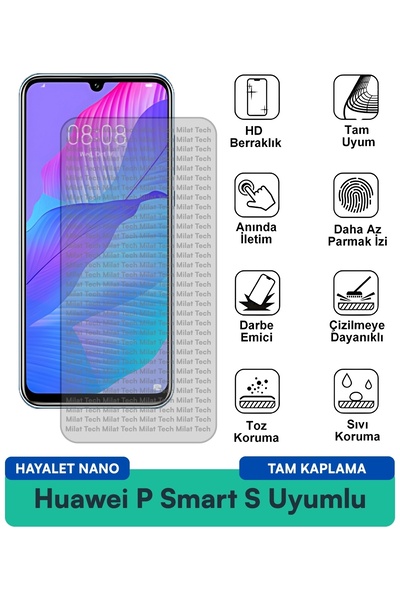 Milat Tech طبقة حماية للشاشة من هواوي P Smart S Hayalet Nano مقاومة للخدوش وا...