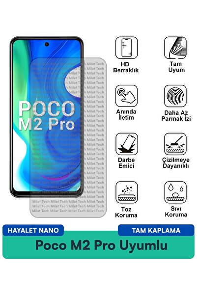Milat Tech طبقة حماية للشاشة من Poco M2 Pro Hayalet Nano مقاومة للخدوش والصدمات