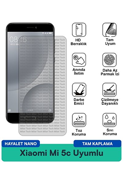 Milat Tech طبقة حماية للشاشة من Xiaomi Mi 5c Hayalet Nano، سطح محمي للخصوصية