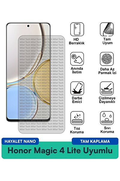 Milat Tech فيلم حماية الشاشة Honor Magic 4 Lite Hayalet Nano لا يسبب تكون فقاعات