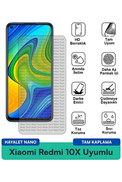 Milat Tech طبقة حماية للشاشة من Xiaomi Redmi 10X Hayalet Nano مقاومة للخدوش و...
