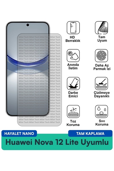 Milat Tech فيلم حماية الشاشة هواوي نوفا 12 لايت هايلايت نانو ذو ملمس ناعم عند...