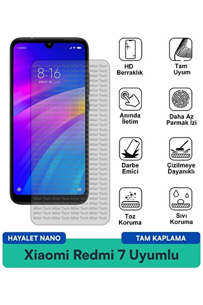 Milat Tech واقي شاشة Xiaomi Redmi 7 Hayalet Nano مضاد للخدش وحماية للخصوصية