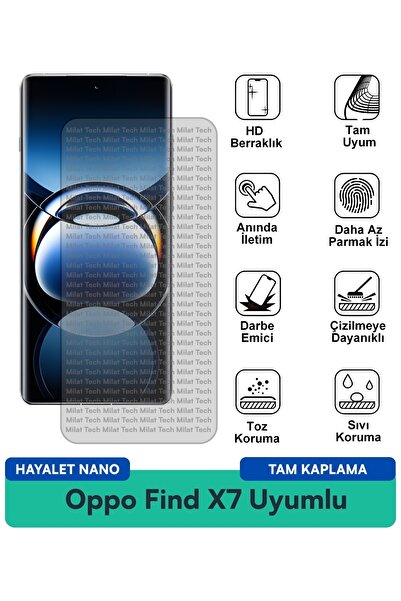 Milat Tech فيلم حماية الشاشة Oppo Find X7 Ghost Nano مقاوم للخدوش والصدمات