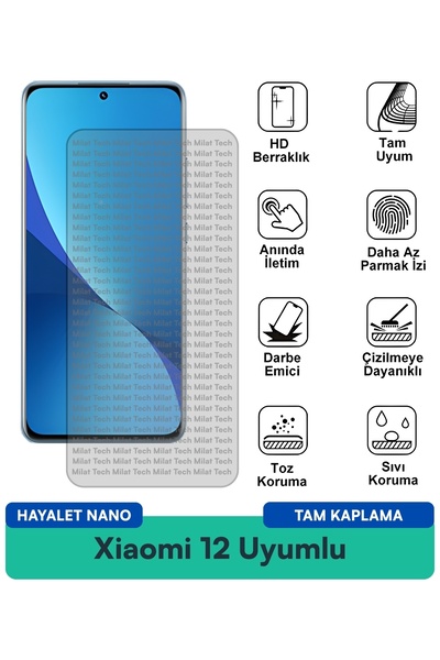 Milat Tech واقي شاشة Xiaomi 12 Ghost Nano مضاد للخدش ومضاد للصدمات