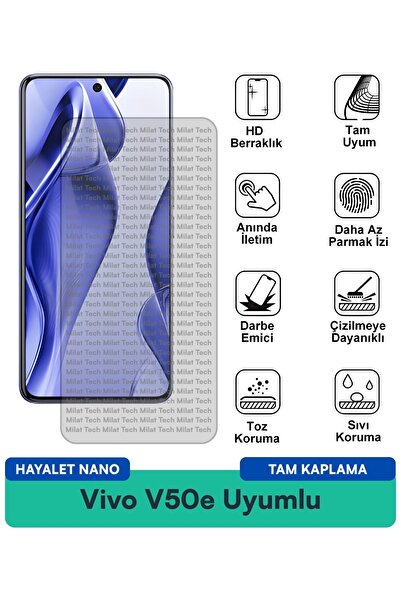 Milat Tech فيلم حماية الشاشة Vivo V50e Hayalet Nano مقاوم للخدوش والصدمات
