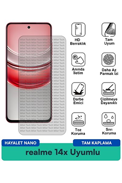 Milat Tech فيلم حماية الشاشة realme 14x Hayalet Nano مقاوم للخدوش والصدمات