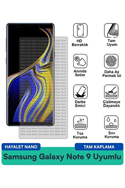 Milat Tech فيلم حماية شاشة سامسونج جالاكسي نوت 9 هايلايت نانو ممتص للصدمات وم...