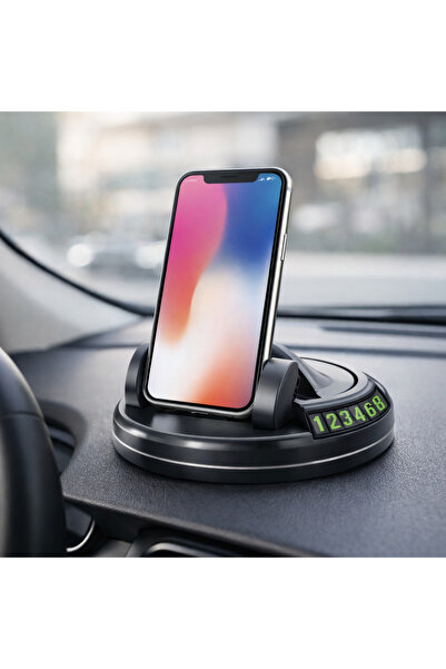 Ventoze Numaratörlü Araç İçi Telefon Tutucu 360 Derece Döner Başlıklı Yapışka...