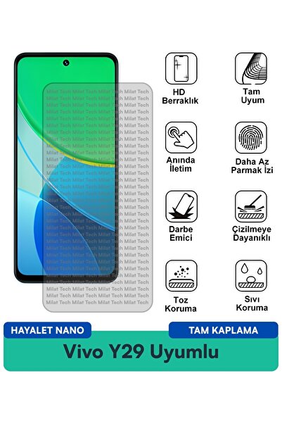 Milat Tech فيلم حماية الشاشة Vivo Y29 Hayalet Nano ممتص للصدمات ومقاوم للبقع