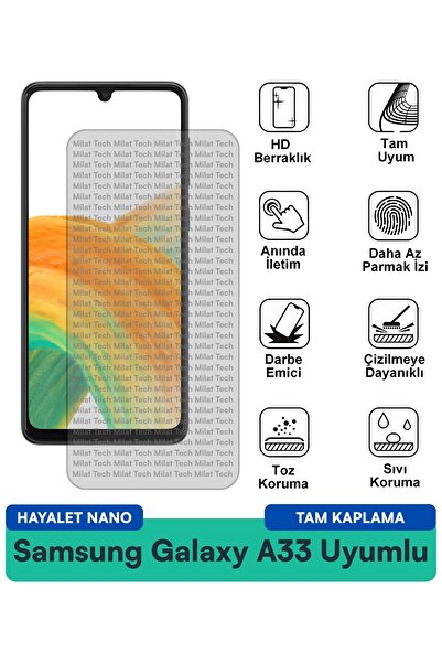 Milat Tech طبقة حماية شاشة سامسونج جالاكسي A33 هايلايت نانو هيكل رقيق سهل الت...