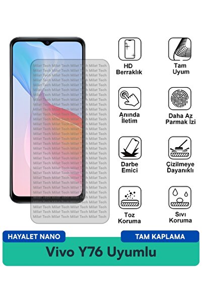 Milat Tech فيلم حماية الشاشة Vivo Y76 Hayalet Nano مقاوم للخدوش والصدمات