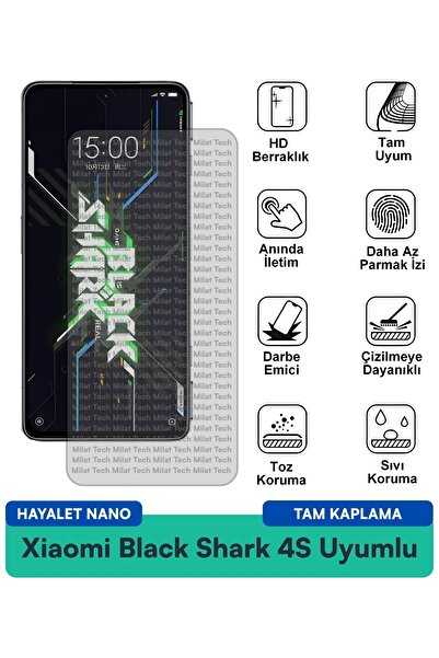 Milat Tech طبقة حماية للشاشة من Xiaomi Black Shark 4S Hayalet Nano مقاومة للخ...