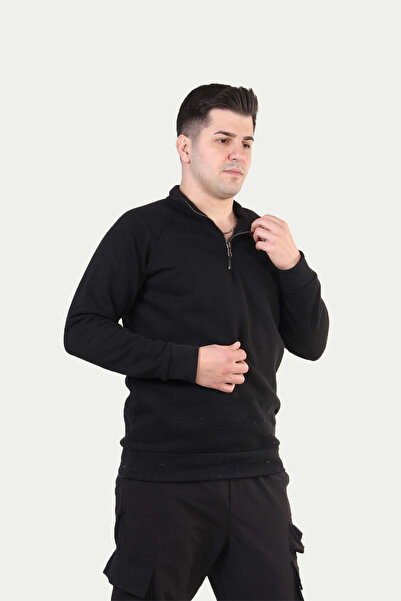 Mckanzie 5720 guler ridicat Hanorac cu jumătate de fermoar și două dungi