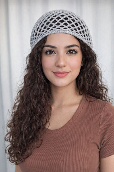 A&D HANDMADE قبعة محبوكة يدويًا>قبعة شبكية فضية>إكسسوارات للشعر