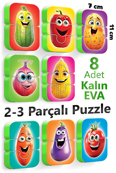 EVAKANCA 2-3 Parçalı Sebzeler Bebek Yapbozu