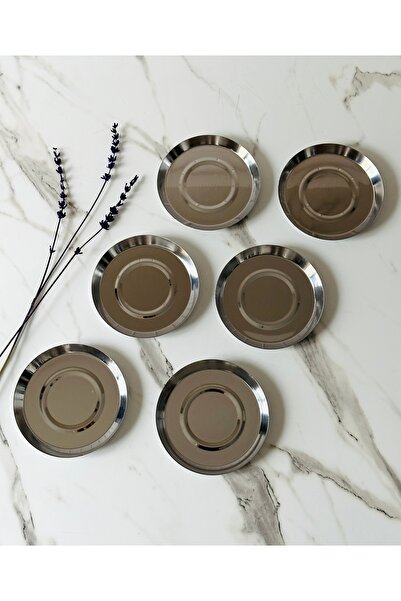 Melinda home 6 قطع فضية مستديرة من حاملات أكواب الشاي (12 سم)