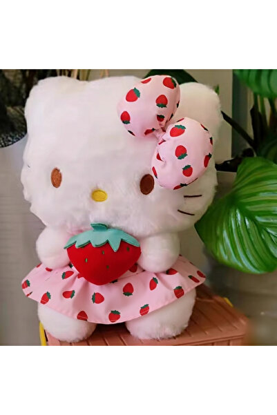 NB market Çilek hellokitty Peluş oyuncak yumuş 30cm hediyelik peluş elinde çilek
