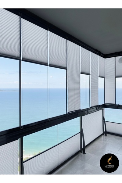 Home Plise Katlanır Cam Balkon Perdesi - Ofis Perdesi - Mutfak Perdesi - Salo...