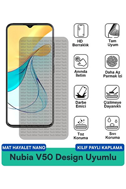 Milat Tech Nubia V50 Design Mat Hayalet Nano Kılıf Uyumlu Ekran Koruma Filmi ...