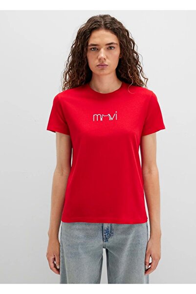 Mavi M1613387 Cat Printed T-Shirt Women's T-Shirt Red
