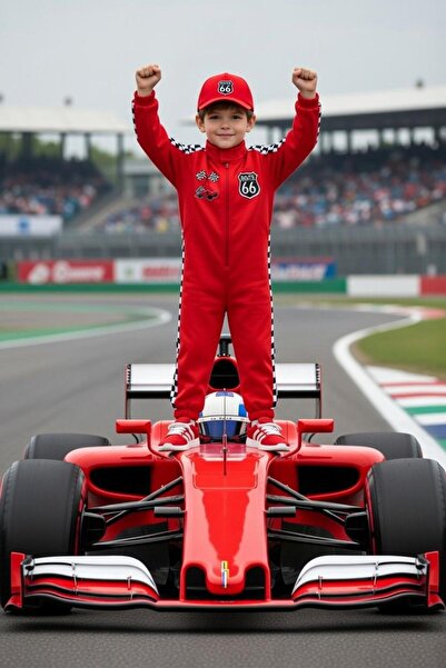 Liyavera Unisex Çocuk F1 Yarış Sürücüsü Araba Yarışcısı Formula Yarışçı Pilot...
