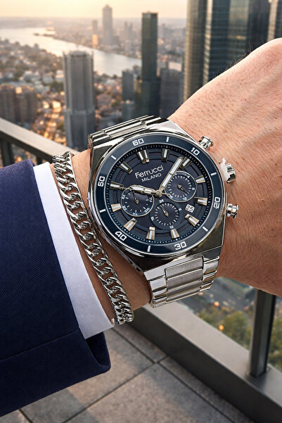 Ferrucci Erkek Saati Çelik 3atm 2 Yıl Garantili Saat