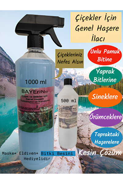 İlkadım Botanik 1 Lt Çiçekler için Genel Haşere ilacı (Unlu Pamuk Biti ilacı,...