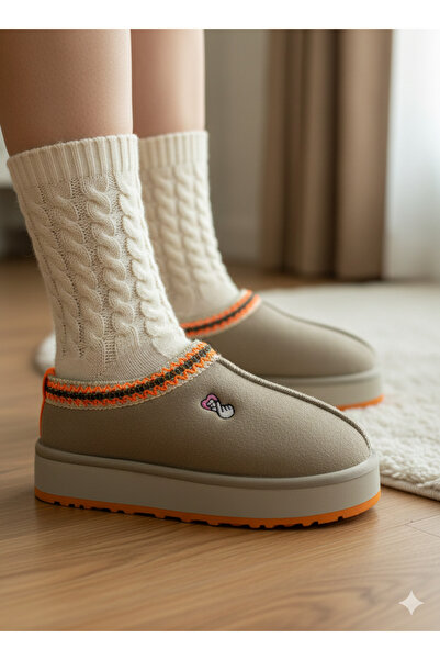 Messina Shoes Elly Sabo Women's Finger Embroidery Detail Fur-Lined Slippers