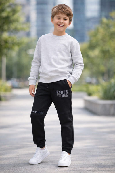UÇAR LIFE Combed Cotton Side Pocket Knee Cut Rydering Printed Ribbed Leg Men'...