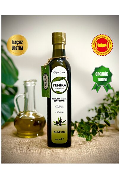 Mut Yenika Soğuk Sıkım Natürel Sızma Zeytinyağı 500 ML Cam Şişe