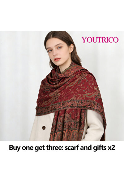 Youtrico وشاح نسائي بنقشة بيزلي، شال ناعم ودافئ، بشراشيب طويلة، من مجموعة الخ...