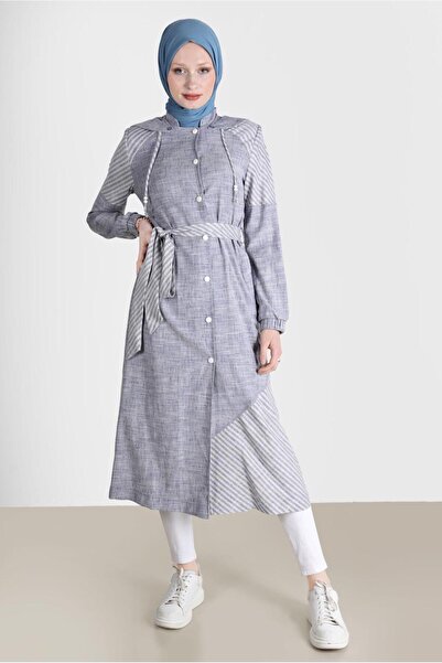 Alvina Тренчкот з капюшоном і смужками 10584