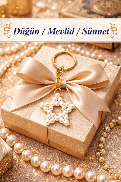 Crystal Atelier 10 Pearl Star Keychains – Wedding Promise Engagement Henna Me...