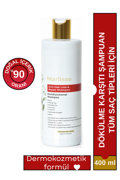 MARLİSSE Saç Dökülme Karşıtı Şampuan – Biotin + Kolajen + Kafein – Güçlendiri...