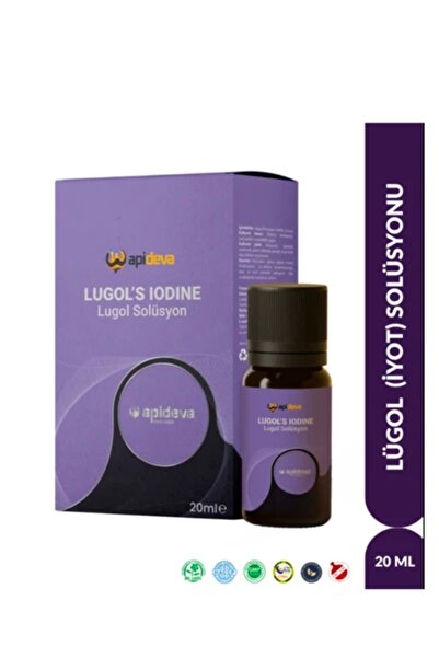 apideva Lugol Solüsyon İyot  %2 Lik 20 ml Gimdes Sertifikalı