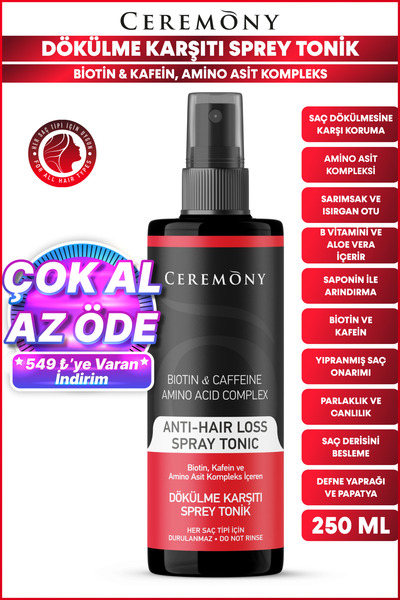 Ceremony Biotin & Kafein & Amino Kompleks İçeren Dökülme Karşıtı Saç Sprey To...