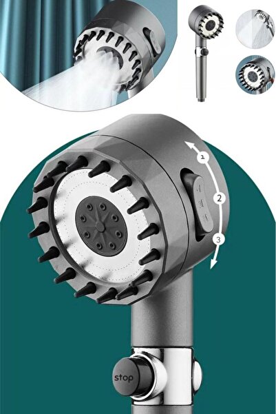 Irmak Kafa Masajlı 3 Fonksiyonlu Yüksek Basınçlı Aç Kapa Su Tasarruflu Musluk...